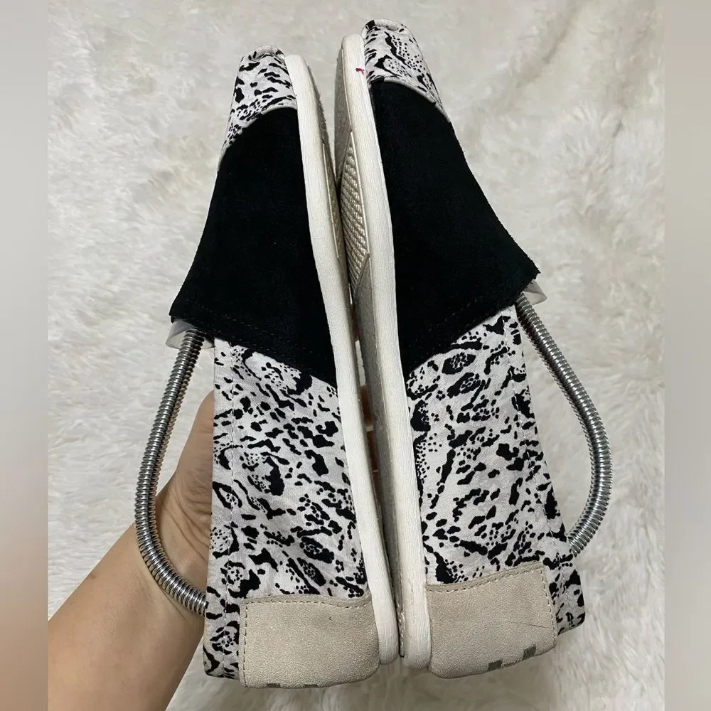 TOMS x Prabal Gurung Collab Shoes Canvas Suede Snow Leopard Slip-On Size 9.5